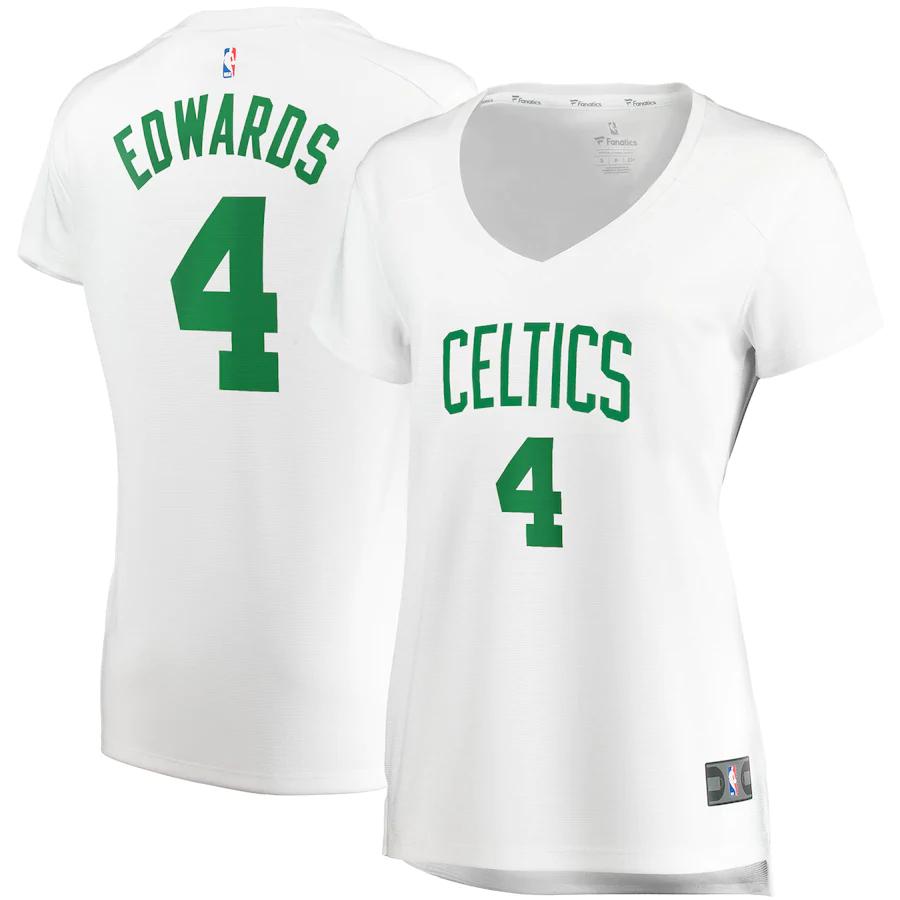 Women's Boston Celtics Carsen Edward #4 Fast Break Fanatics Branded Association Edition Replica Player White Jersey 2401ZGKB